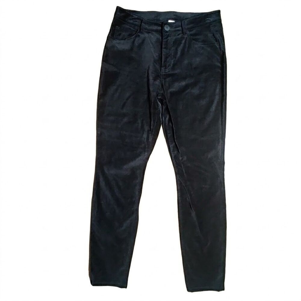 Cabi Black Velvet Skinny Pants Womens Size 8 Stretch Cotton Slim Fit